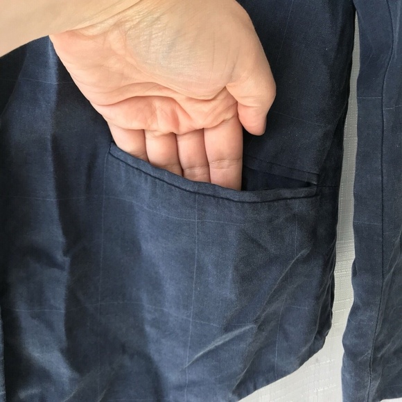 Anthropologie cartonnier blazer Size 4 Asymmetrical Navy Preppy - Picture 4 of 13